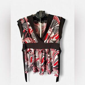 Speechless Y2K Babydoll Top Red Black Swirl Size XL